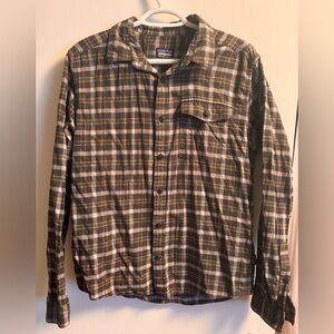 Patagonia Brown and Yellow Plaid Shirt - Men’s Small